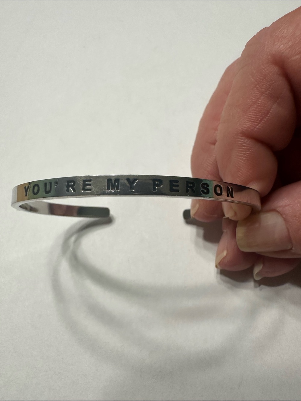 'You're My Person' Mantraband Cuff Bracelet Silver